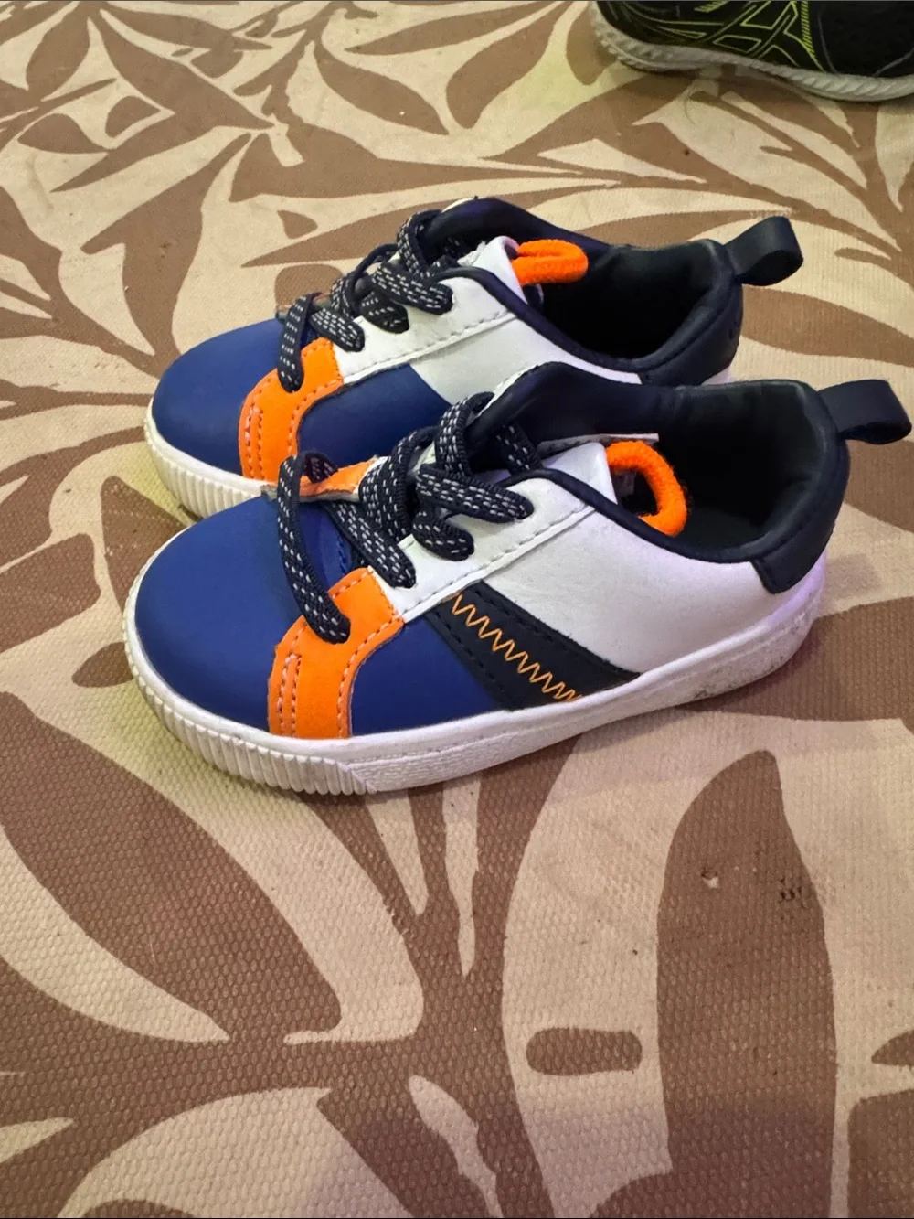 Carter's Navy White & Orange Toddler Athletic Sneakers